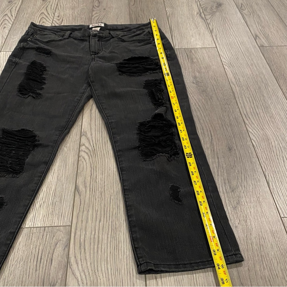 Mudd Distressed Destroyed Black Skinny Jeans Womens / Juniors Size 7 Denim Pants - Picture 6 of 9